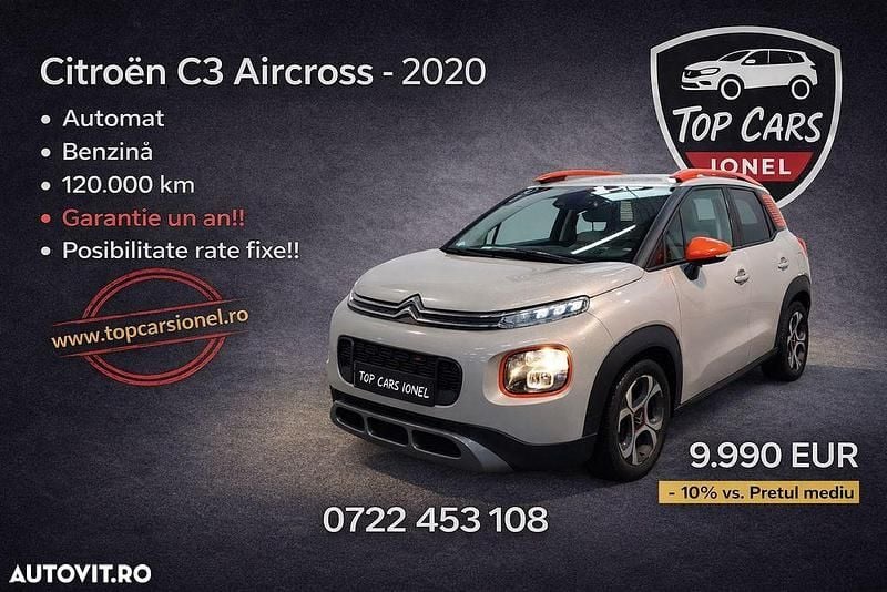 Culoarenegru Second-hand 2020 Citroën C3 Aircross PureTech SUV | 9.990 EUR (Super Preț) - Imagine 1/4