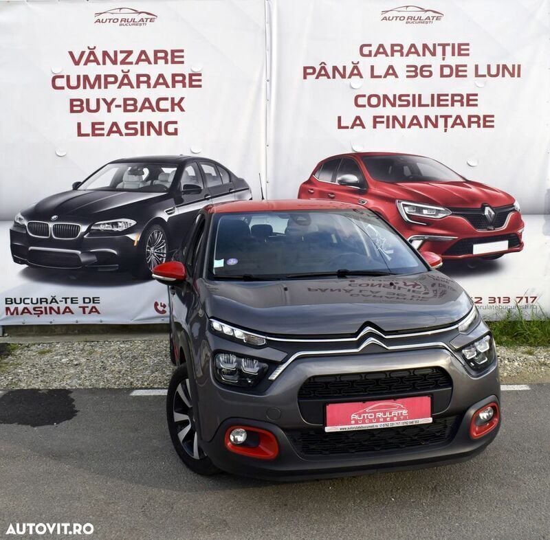 Gri Utilizat 2021 Citroën C3 PureTech Hatchback | 8.950 EUR (Super Preț) - Imagine 1/4