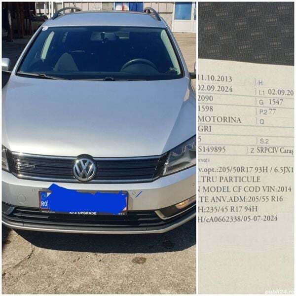 Argintiu Utilizat 2013 VW Passat Break | 7.800 EUR (Puțin scump) - Imagine 1/4