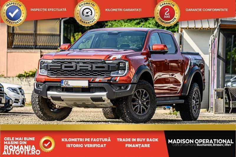 Portocaliu Utilizat 2022 Ford Ranger Raptor Pickup | 48.950 EUR (Super Preț) - Imagine 1/4