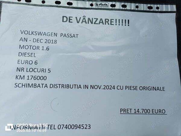 Utilizat 2018 VW Passat Berlinǎ | 11.500 EUR (Super Preț) - Imagine 1/4