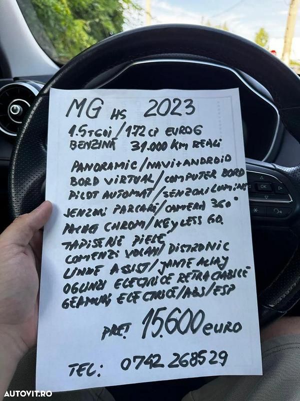 Culoarenegru Utilizat 2023 MG HS SUV | 16.000 EUR (Preț bun) - Imagine 1/4
