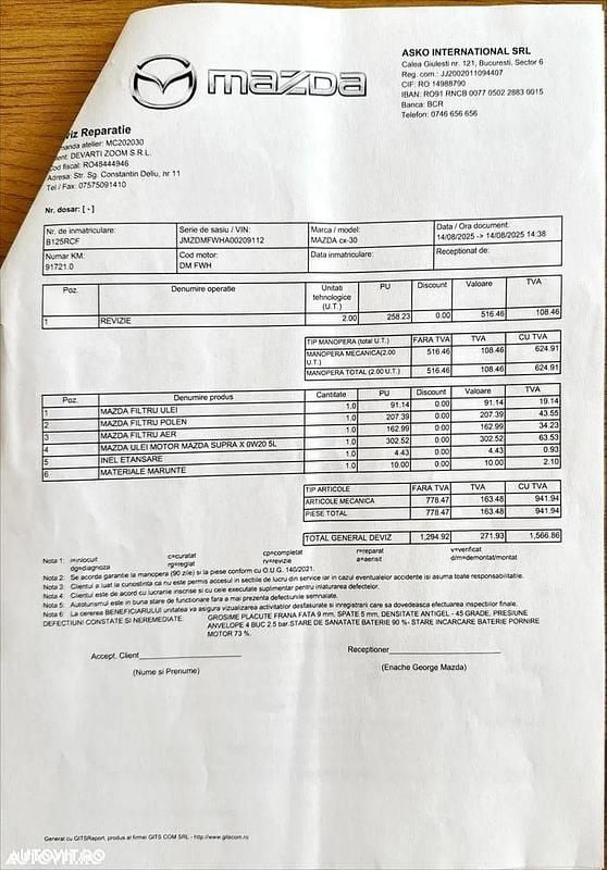 Second-hand Mazda CX-30 180 CP (132 kW) 2020 Culoarenegru SUV