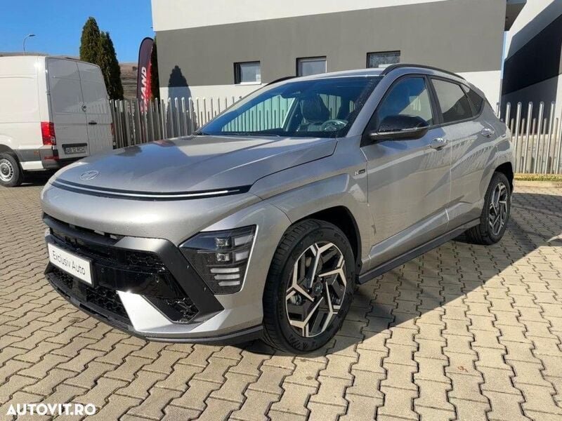 Gri Nouă 2024 Hyundai Kona N Line SUV | 25.498 EUR - Imagine 1/4