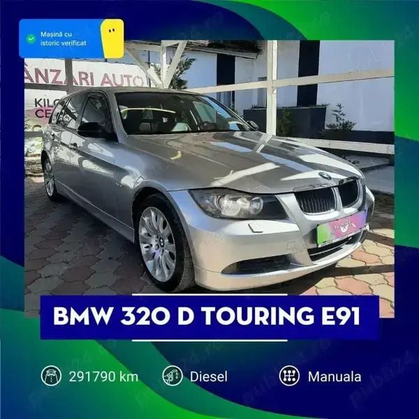 Gri Utilizat 2007 BMW 320 Luxury Line Break | 4.999 EUR (Preț OK) - Imagine 1/4