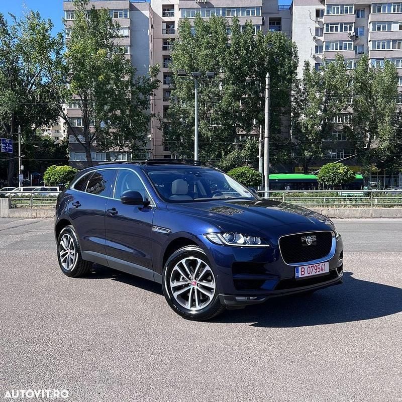 Culoarealbastru Utilizat 2019 Jaguar F-Pace Portfolio SUV | 24.490 EUR - Imagine 1/4