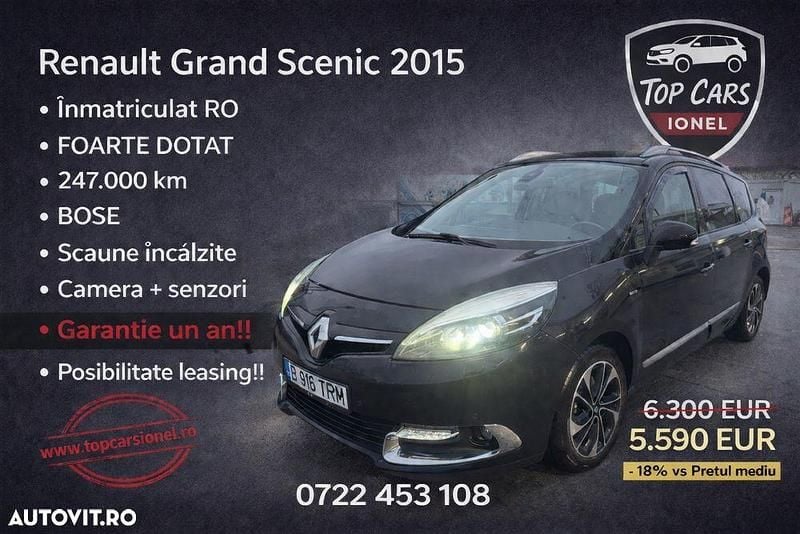 Second-hand Renault Grand Scénic III 130 CP (95 kW) 2014 Culoarenegru Monovolum