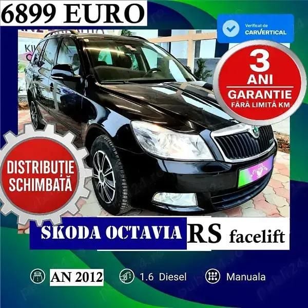 Negru Utilizat 2012 Skoda Octavia Break | 6.899 EUR (Scump) - Imagine 1/4