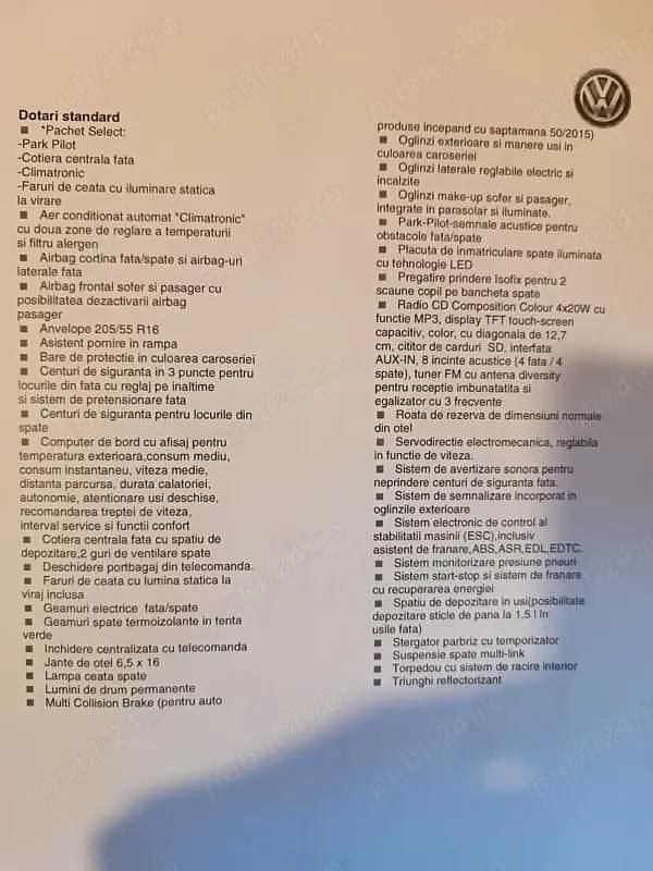 Second-hand VW Jetta 77 CP (56 kW) 2017 Albastru Berlinǎ