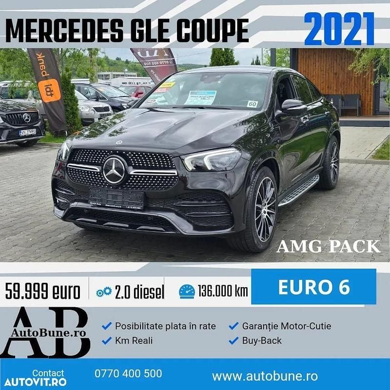 Culoarenegru Utilizat 2021 Mercedes GLE400 Advanced Plus Coupe | 59.999 EUR - Imagine 1/4