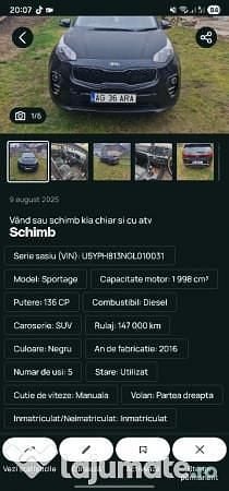 Negru Utilizat 2016 Kia Sportage SUV | 6.500 EUR - Imagine 1/4