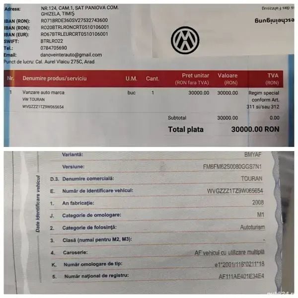 Second-hand VW Touran 140 CP (102 kW) 2009 Monovolum