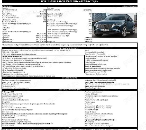 Second-hand Hyundai Tucson 150 CP (110 kW) 2024 Albastru SUV