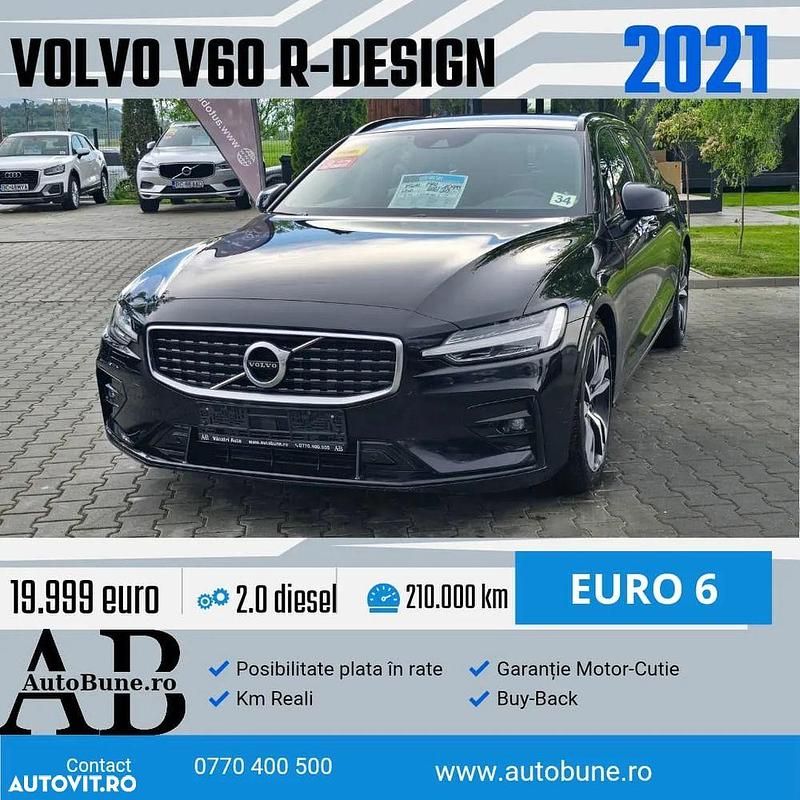 Culoarenegru Utilizat 2021 Volvo V60 R-Design Break | 19.999 EUR (Preț OK) - Imagine 1/4