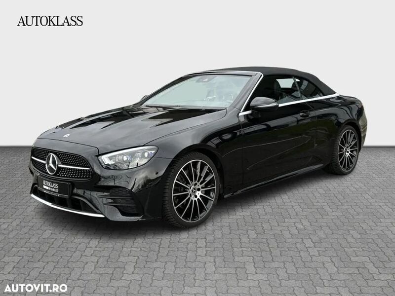 Negru Utilizat 2021 Mercedes E220 AMG line Cabrio | 50.637 EUR - Imagine 1/4