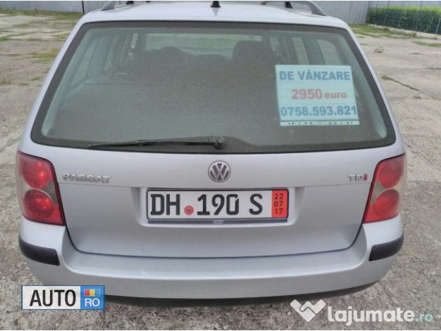 Gri Utilizat 2003 VW Passat Break | 2.950 EUR (Scump) - Imagine 1/4