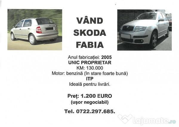 Utilizat 2005 Skoda Fabia Hatchback | 1.200 EUR (Preț OK) - Imagine 1/1