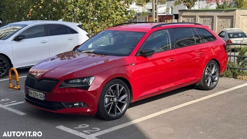 Rosu Utilizat 2019 Skoda Superb SportLine Break | 19.999 EUR (Super Preț) - Imagine 1/4