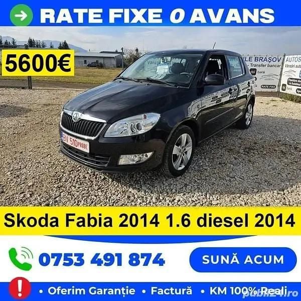 Negru Utilizat 2014 Skoda Fabia Hatchback | 5.600 EUR (Puțin scump) - Imagine 1/4