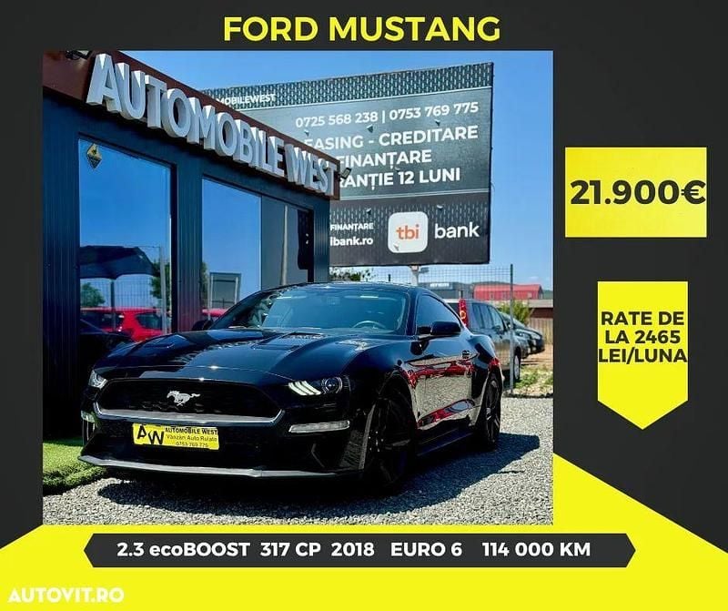 Culoarenegru Utilizat 2018 Ford Mustang Coupe | 21.900 EUR (Preț bun) - Imagine 1/4