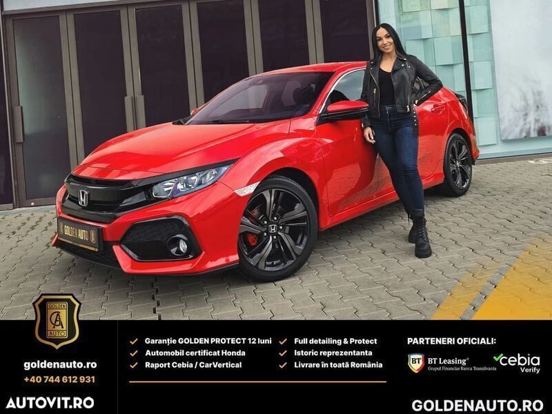 Rosu Utilizat 2018 Honda Civic Elegance Hatchback | 15.500 EUR - Imagine 1/4