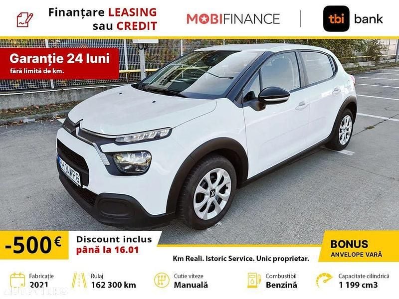 Culoarealb Second-hand 2021 Citroën C3 Feel Hatchback | 6.979 EUR (Preț OK) - Imagine 1/4