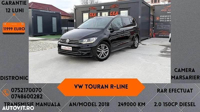 Second-hand VW Touran Comfortline 150 CP (110 kW) 2018 Culoarenegru Monovolum