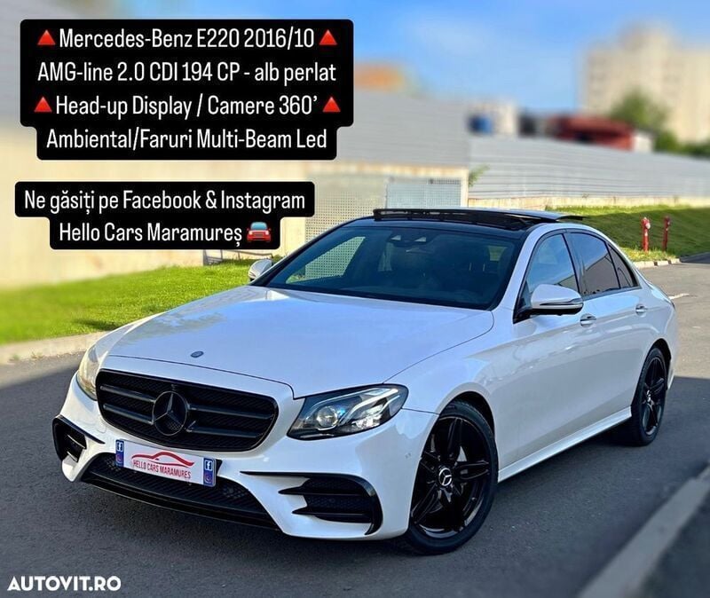 Alb Utilizat 2016 Mercedes E220 AMG line Berlinǎ | 25.990 EUR (Scump) - Imagine 1/4