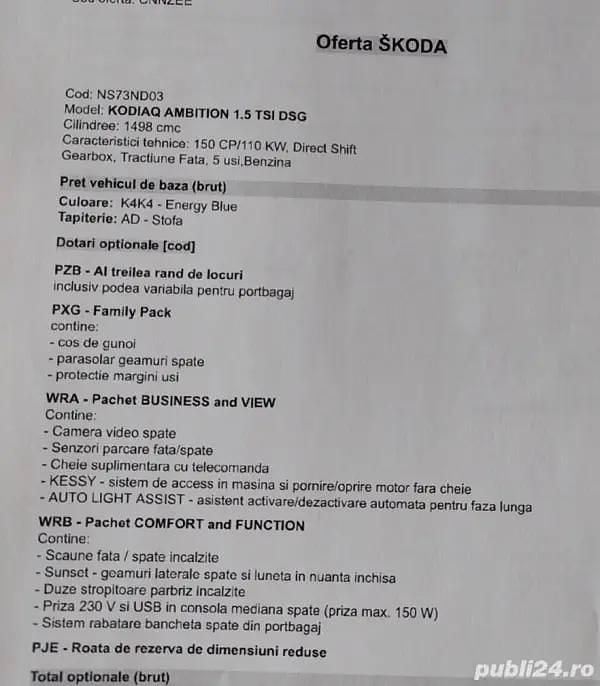 Utilizat 2023 Skoda Kodiaq SUV | 35.000 EUR (Scump) - Imagine 1/4