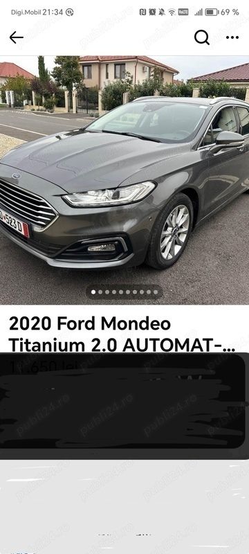 Utilizat 2020 Ford Mondeo Titanium Break | 10.600 EUR (Super Preț) - Imagine 1/4