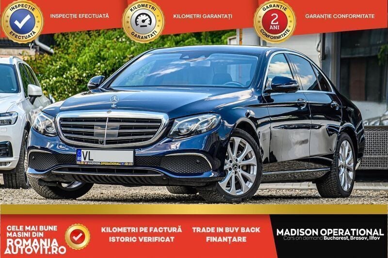 Albastru Utilizat 2020 Mercedes E220 Exclusive Berlinǎ | 28.315 EUR (Preț bun) - Imagine 1/4