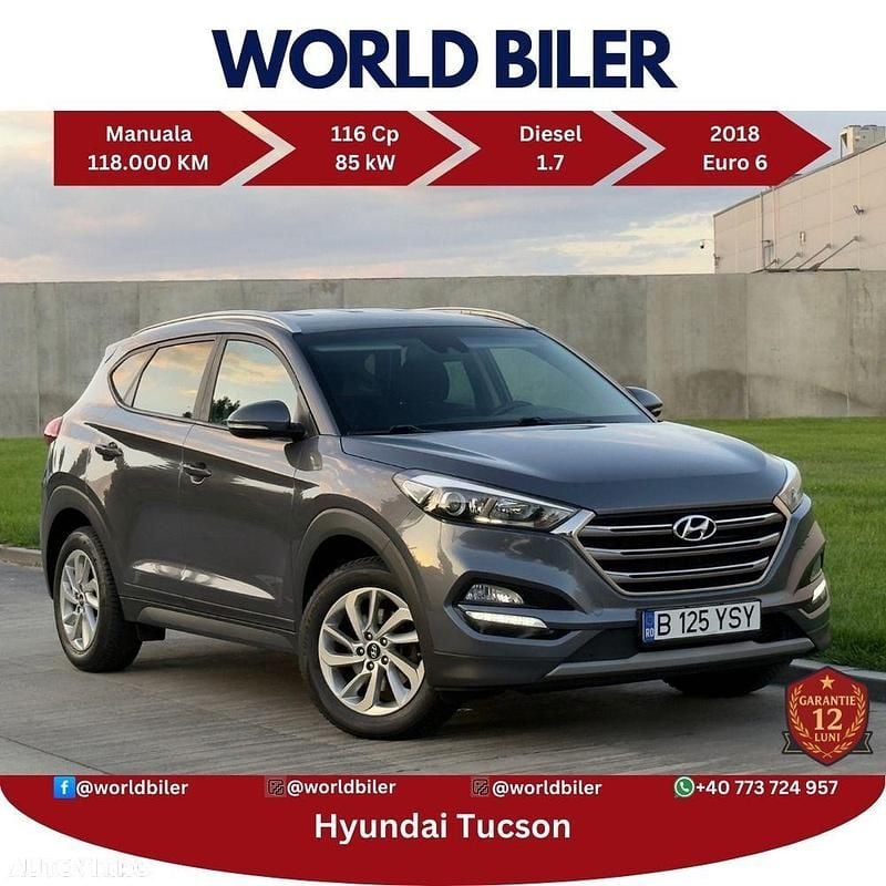 Culoaregri Utilizat 2018 Hyundai Tucson SUV | 15.180 EUR (Preț bun) - Imagine 1/4