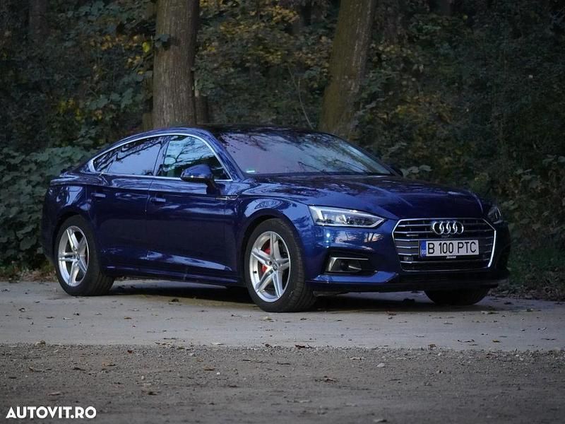 Culoarealbastru Utilizat 2018 Audi A5 Sportback Sport Hatchback | 32.500 EUR (Scump) - Imagine 1/4
