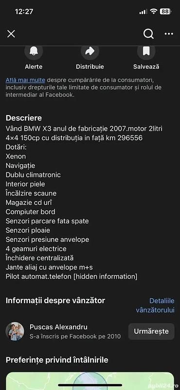 Second-hand BMW X3 150 CP (110 kW) 2007 SUV