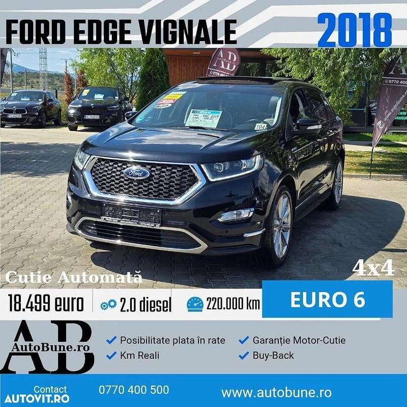 Culoarenegru Utilizat 2018 Ford Edge Vignale SUV | 18.499 EUR (Preț OK) - Imagine 1/4