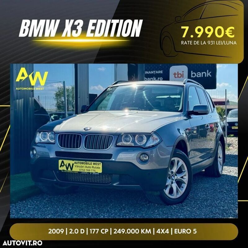 Gri Utilizat 2009 BMW X3 SUV | 7.990 EUR (Puțin scump) - Imagine 1/4