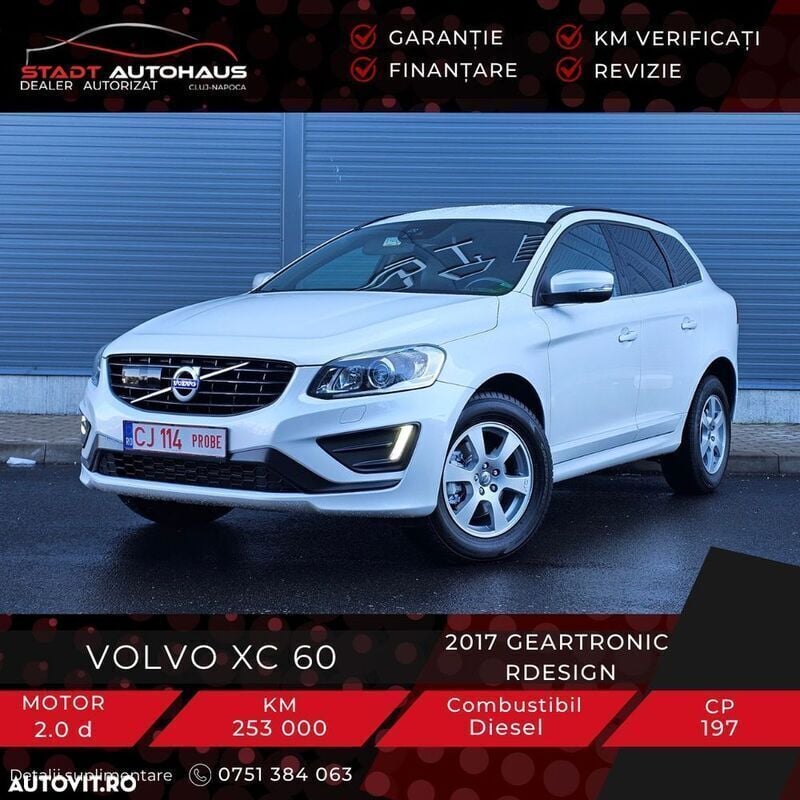 Alb Utilizat 2017 Volvo XC60 R-Design SUV | 15.700 EUR (Preț bun) - Imagine 1/4