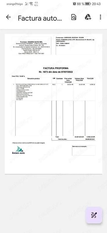 Second-hand Toyota C-HR 100 CP (73 kW) 2022 Gri SUV