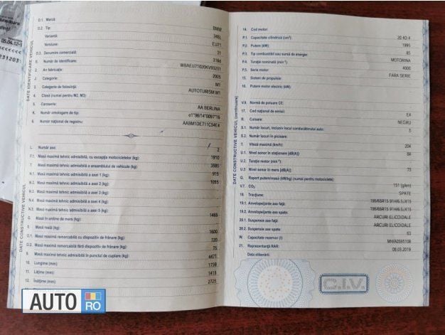 Second-hand BMW 320 115 CP (84 kW) 2005 Negru Berlinǎ