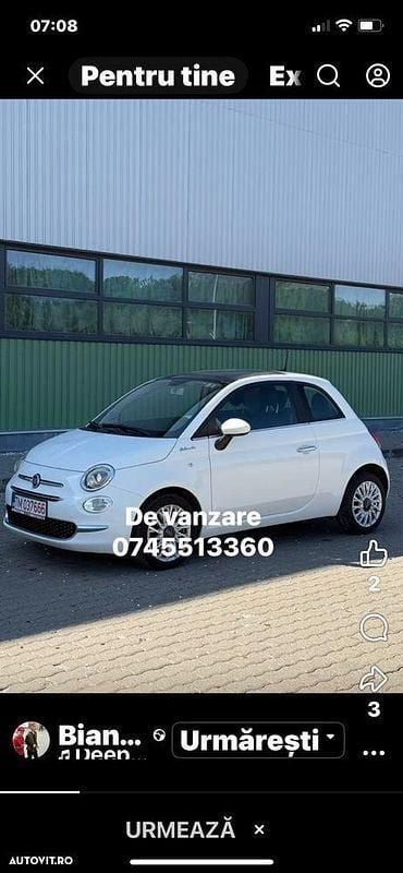 Alb Utilizat 2021 Fiat 500 Dolcevita Cabrio | 6.800 EUR - Imagine 1/4