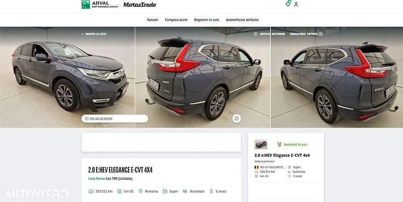 Second-hand Honda CR-V Elegance 184 CP (135 kW) 2021 Culoaregri SUV