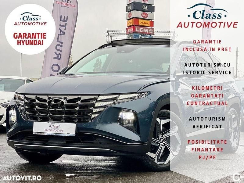 Culoarealbastru Utilizat 2022 Hyundai Tucson Premium SUV | 27.490 EUR (Scump) - Imagine 1/4