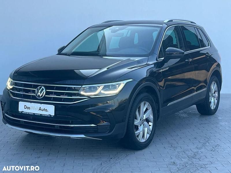 Culoarenegru Utilizat 2021 VW Tiguan Elegance SUV | 27.490 EUR (Preț OK) - Imagine 1/4