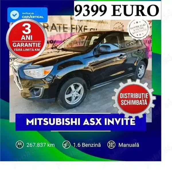 Negru Utilizat 2014 Mitsubishi ASX Invite SUV | 9.399 EUR (Scump) - Imagine 1/4