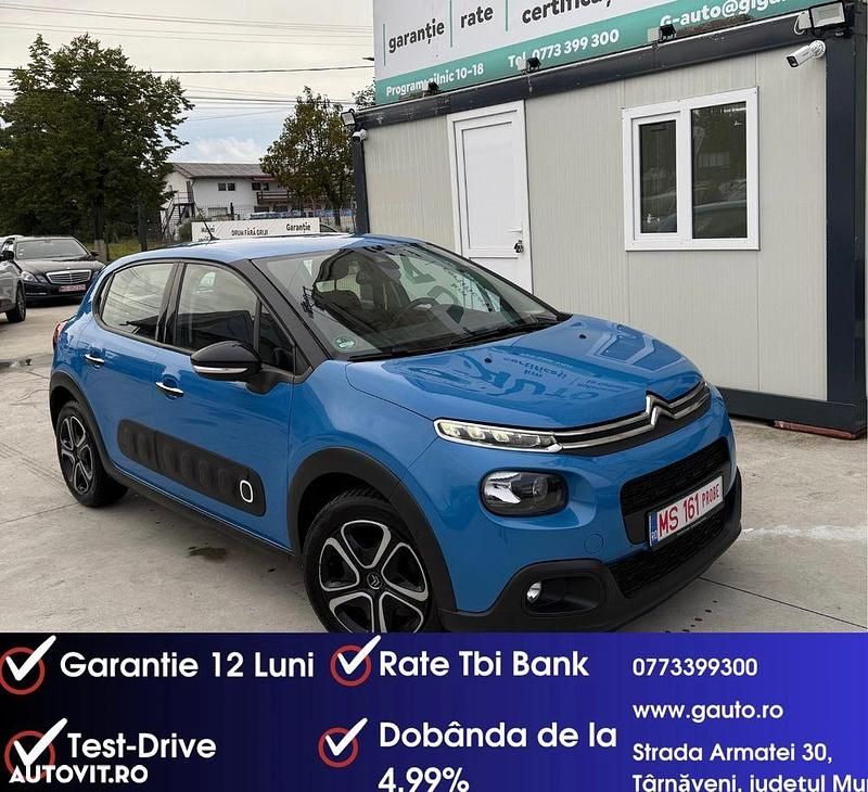 Culoarealbastru Utilizat 2018 Citroën C3 PureTech Hatchback | 8.000 EUR (Preț OK) - Imagine 1/4