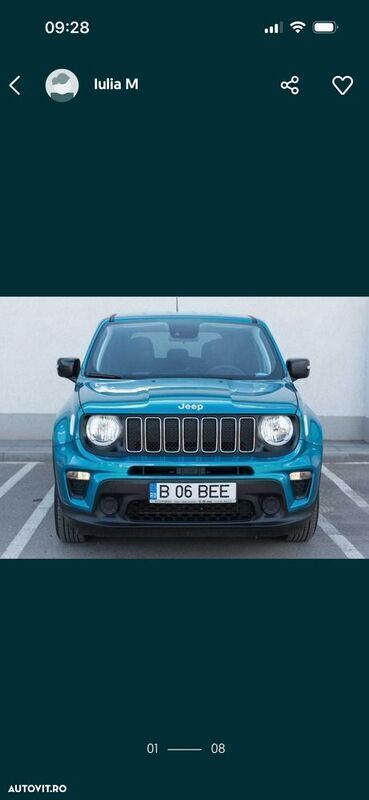 Albastru Utilizat 2019 Jeep Renegade SUV | 10.800 EUR (Super Preț) - Imagine 1/4
