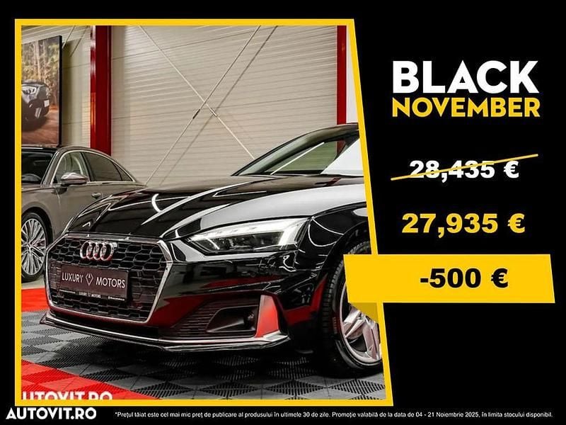 Negru Utilizat 2021 Audi A5 Sportback Advanced Hatchback | 27.935 EUR (Preț OK) - Imagine 1/4