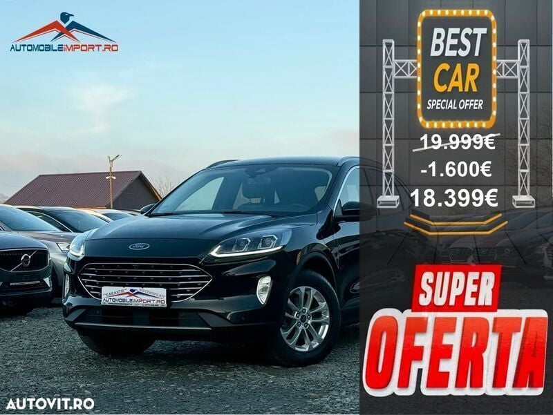 Negru Utilizat 2022 Ford Kuga Titanium X SUV | 18.400 EUR (Super Preț) - Imagine 1/4