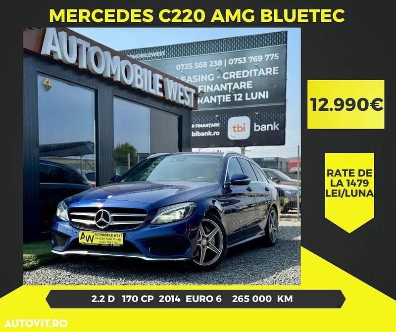 Culoarealbastru Utilizat 2014 Mercedes C220 AMG line Break | 12.990 EUR (Puțin scump) - Imagine 1/4