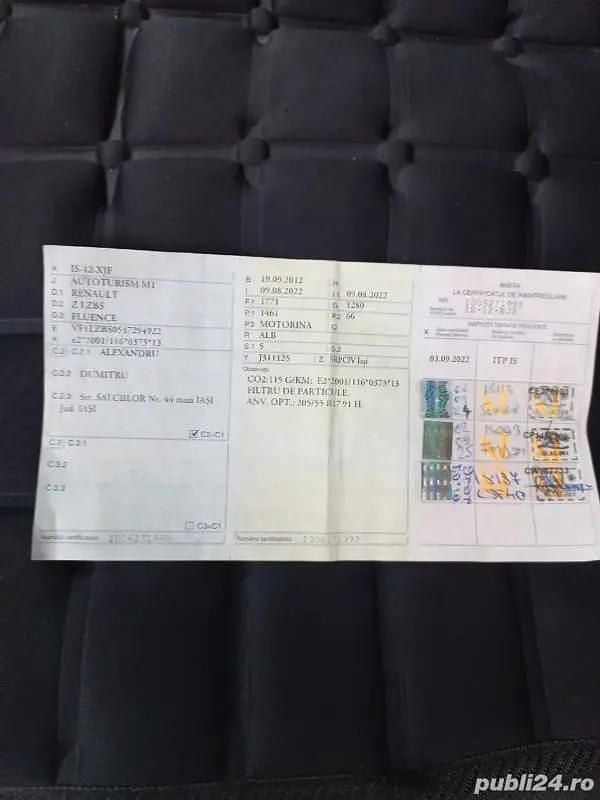 Second-hand Renault Fluence 100 CP (73 kW) 2012 Alb Berlinǎ